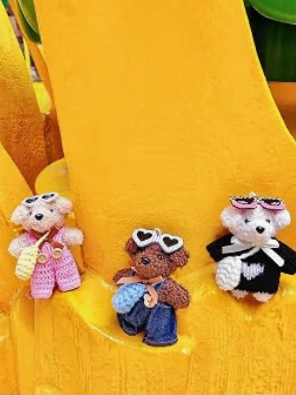 Teddy bear bag charm keychain with outfit dress her up NOT FROM TEMU